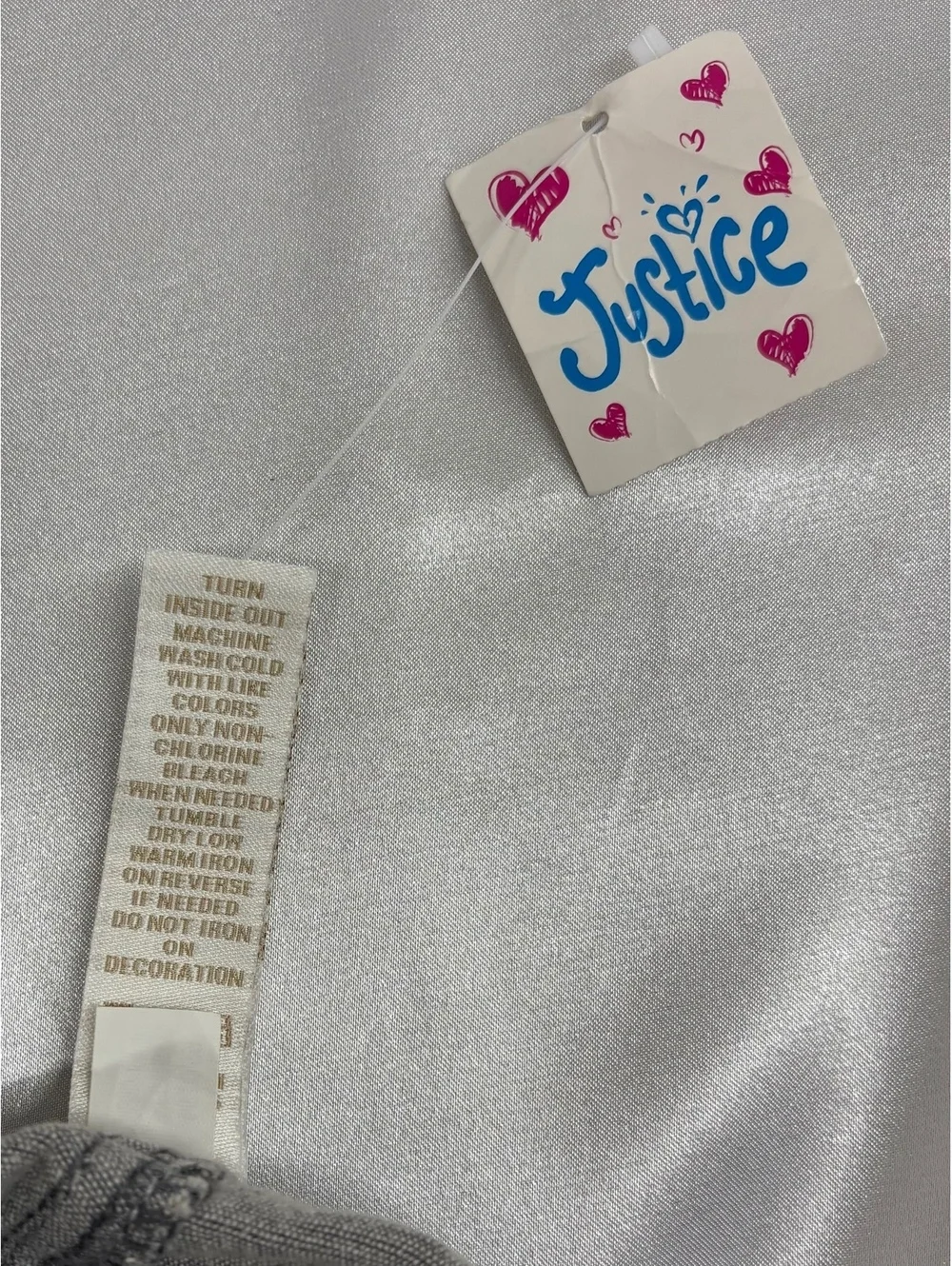 Justice Girls' Made 4U Simply Low Grey Jeggings With Silver Sequins Size 12R
